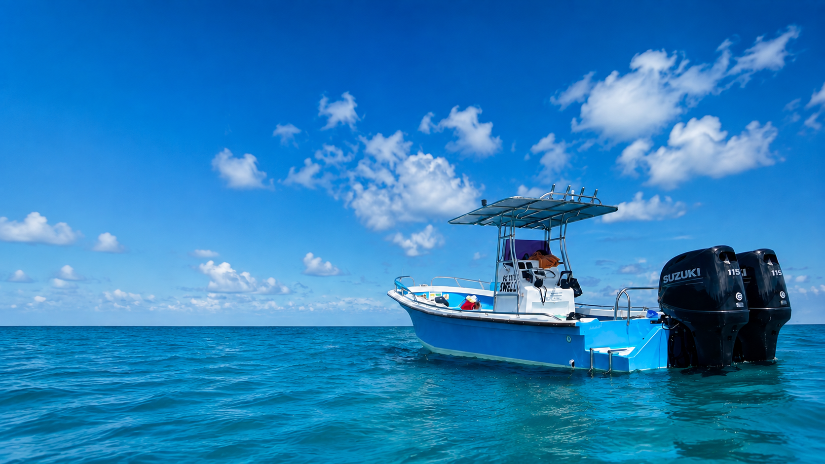 Boat on turquoise Seychelles water